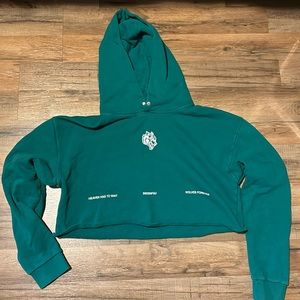 Darc Sport Emerald Green Crop Moth Hoodie Size L
